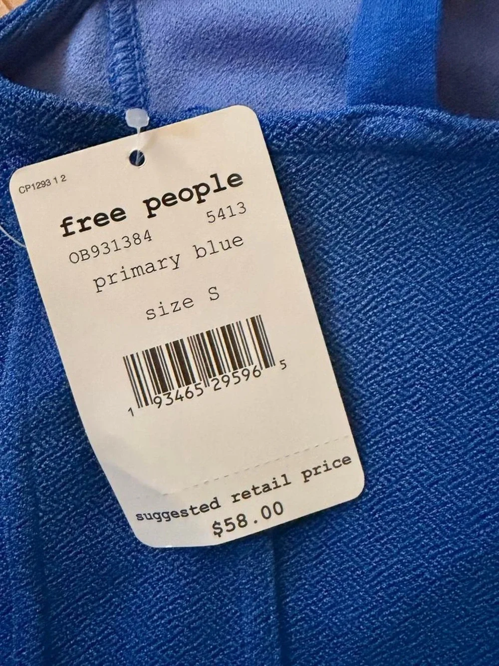 Free People Blue Tie Back Halter Top S NWT - Picture 7 of 8